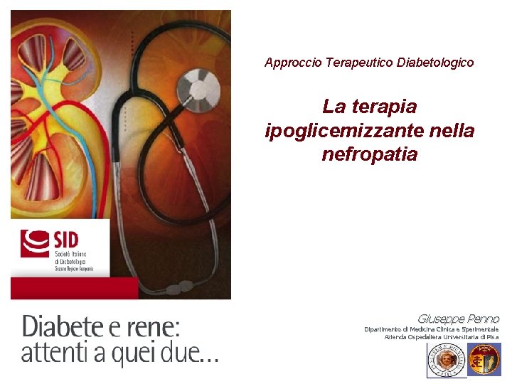 Approccio Terapeutico Diabetologico La terapia ipoglicemizzante nella nefropatia Giuseppe Penno Dipartimento di Medicina Clinica