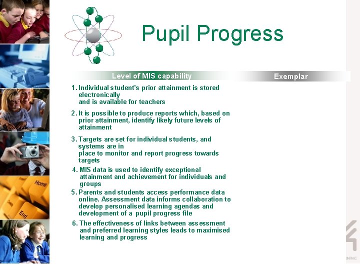 Pupil Progress Level of MIS capability 1. Individual student’s prior attainment is stored electronically