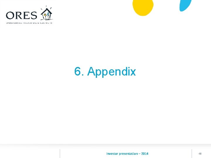 6. Appendix Investor presentation – 2014 48 