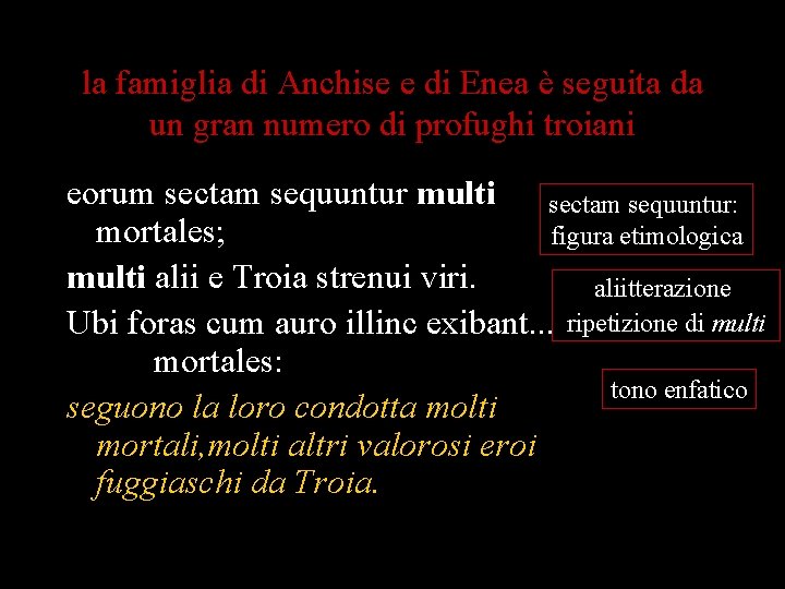 la famiglia di Anchise e di Enea è seguita da un gran numero di