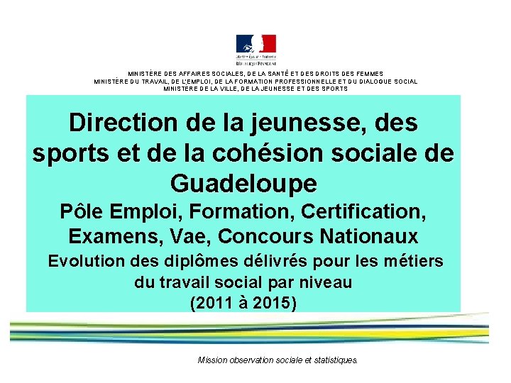 MINISTÈRE DES AFFAIRES SOCIALES, DE LA SANTÉ ET DES DROITS DES FEMMES MINISTÈRE DU