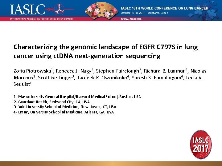 Characterizing the genomic landscape of EGFR C 797 S in lung cancer using ct.