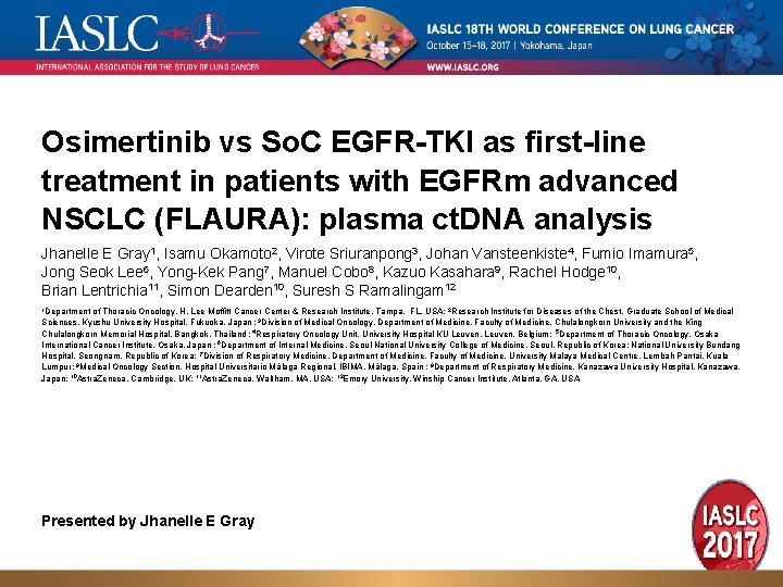 Osimertinib vs So. C EGFR-TKI as first-line treatment in patients with EGFRm advanced NSCLC