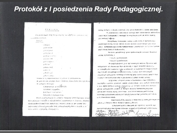 Protokół z I posiedzenia Rady Pedagogicznej. 