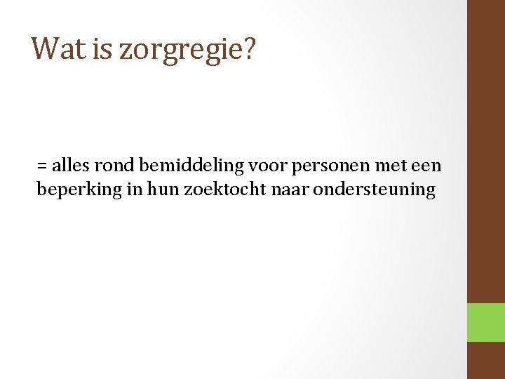 Wat is zorgregie? = alles rond bemiddeling voor personen met een beperking in hun