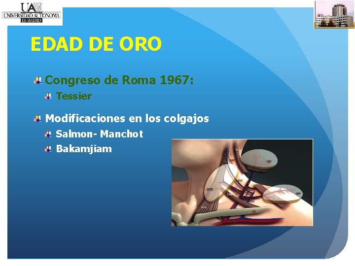 EDAD DE ORO Congreso de Roma 1967: Tessier Modificaciones en los colgajos Salmon- Manchot