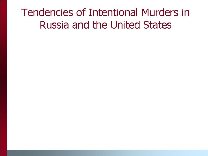 Tendencies of Intentional Murders in Russia and the United States 
