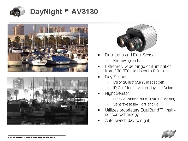 Day. Night™ AV 3130 § Dual Lens and Dual Sensor • § § Extremely