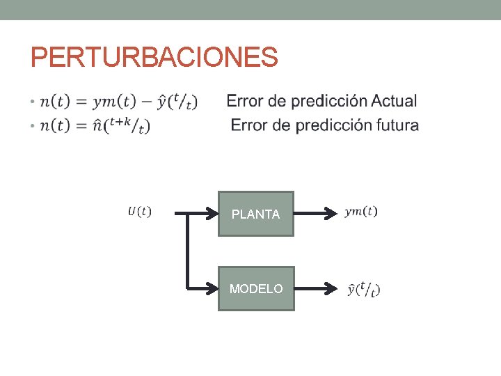 PERTURBACIONES • PLANTA MODELO 