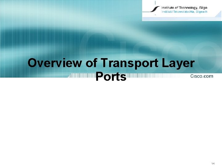 Overview of Transport Layer Ports 14 