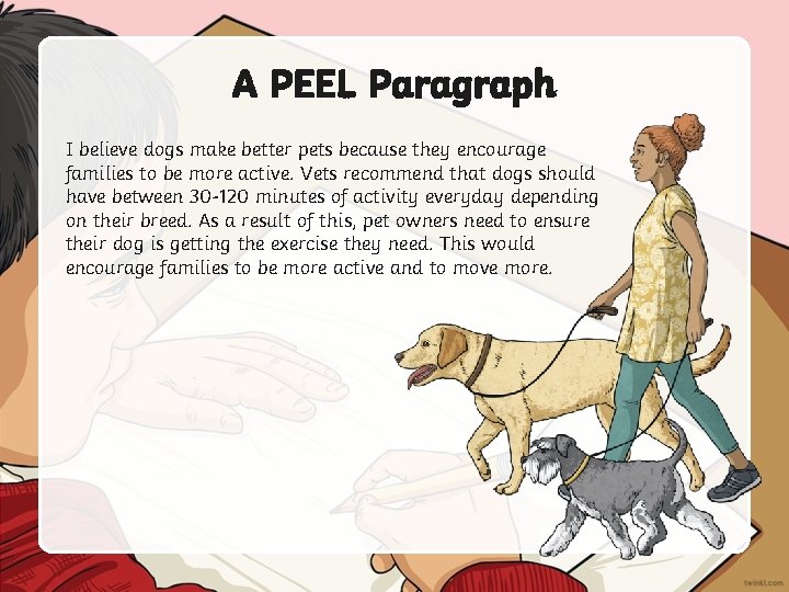 A PEEL Paragraph I believe dogs make better pets because they encourage families to