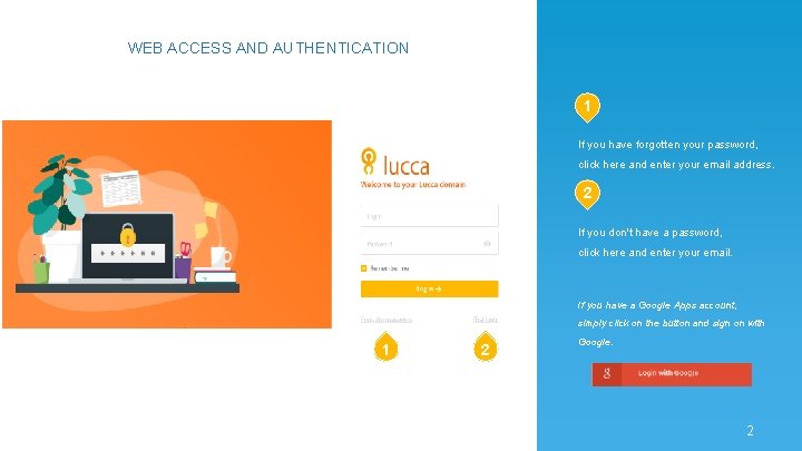 WEB ACCESS AND AUTHENTICATION 1 If you have forgotten your password, click here and WEB ACCESS AND AUTHENTICATION 1 If you have forgotten your password, click here and