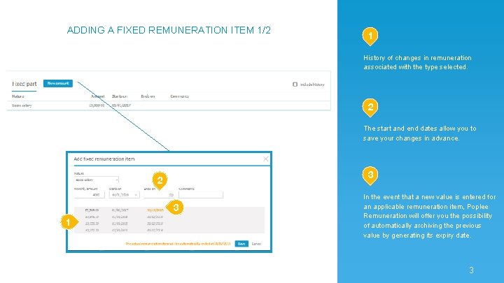 ADDING A FIXED REMUNERATION ITEM 1/2 1 History of changes in remuneration associated with ADDING A FIXED REMUNERATION ITEM 1/2 1 History of changes in remuneration associated with