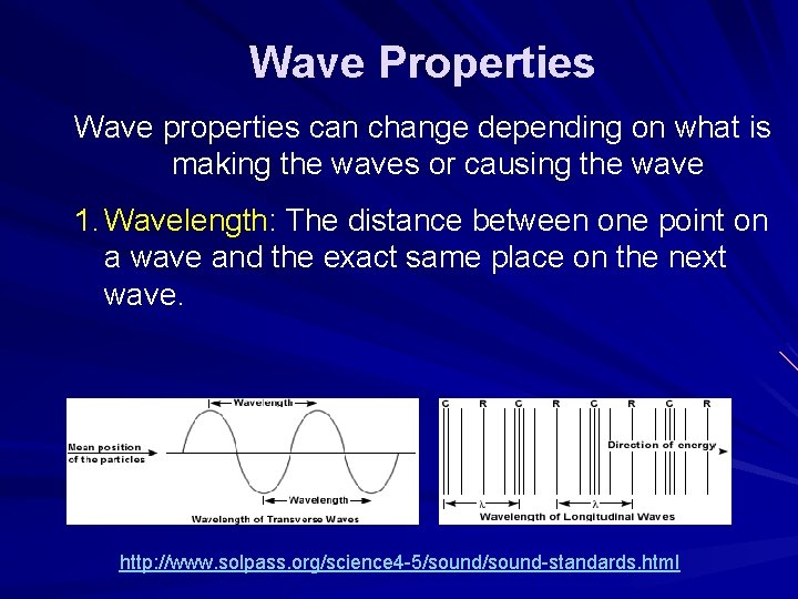 Wave Properties Wave properties can change depending on what is making the waves or