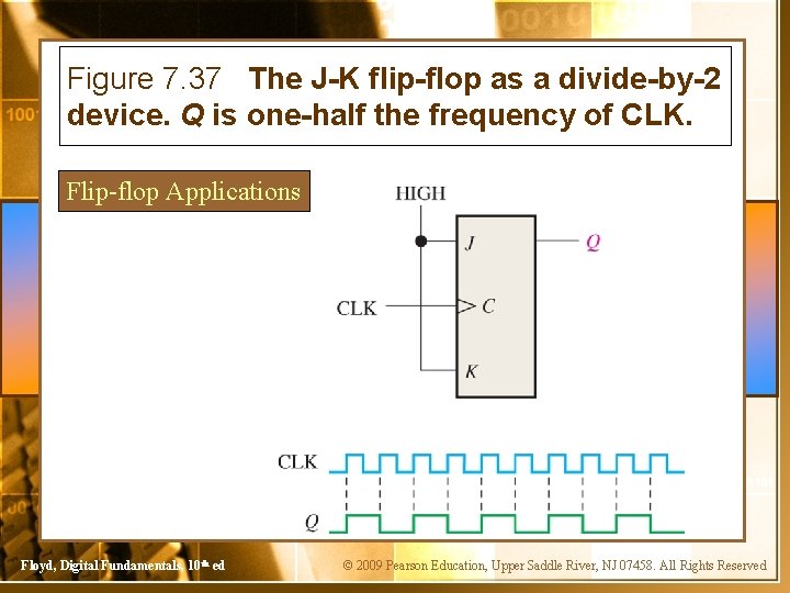 Figure 7. 37 The J-K flip-flop as a divide-by-2 device. Q is one-half the