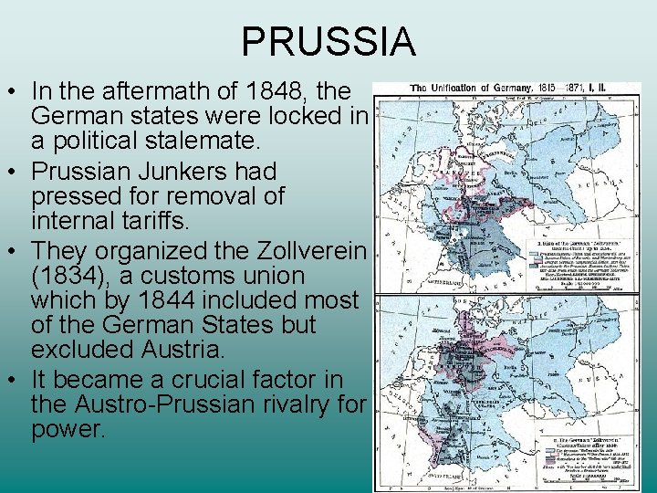 PRUSSIA • In the aftermath of 1848, the German states were locked in a