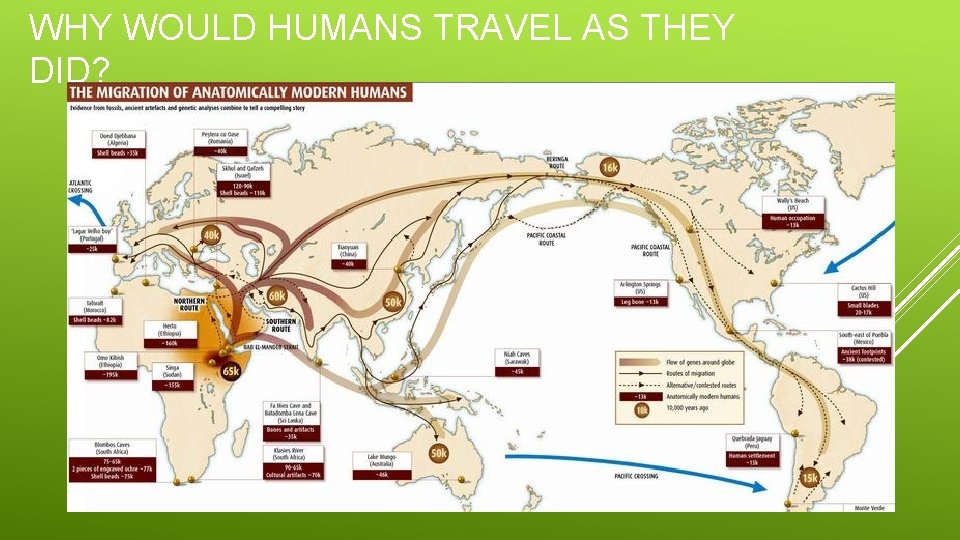 WHY WOULD HUMANS TRAVEL AS THEY DID? 