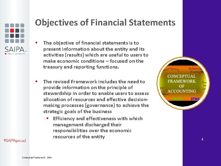 Objectives of Financial Statements § The objective of financial statements is to present information