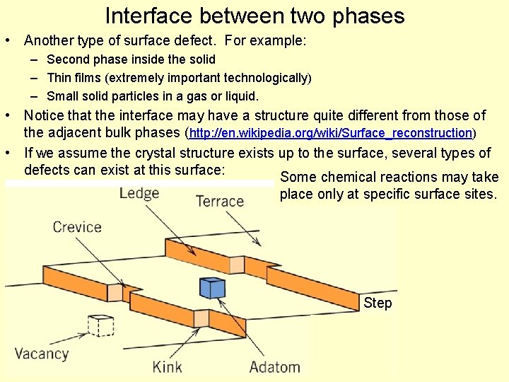 Interface between two phases • Another type of surface defect. For example: – Second