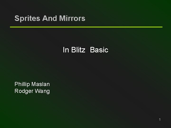Sprites And Mirrors In Blitz Basic Phillip Maslan Rodger Wang 1 