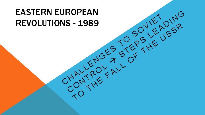 EASTERN EUROPEAN REVOLUTIONS - 1989 G T N E DI I V A R