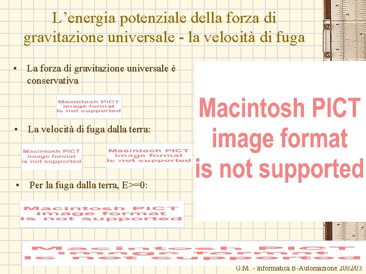 L’energia potenziale della forza di gravitazione universale - la velocità di fuga • La