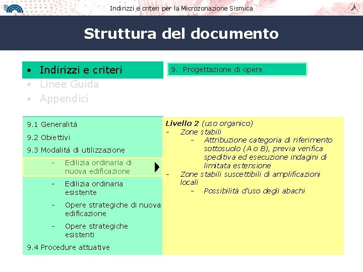 Indirizzi e criteri per la Microzonazione Sismica Struttura del documento • Indirizzi e criteri