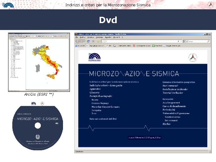 Indirizzi e criteri per la Microzonazione Sismica Dvd Arc. Gis (ESRI ™) 