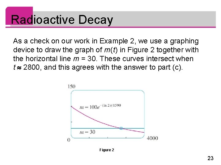 Radioactive Decay As a check on our work in Example 2, we use a