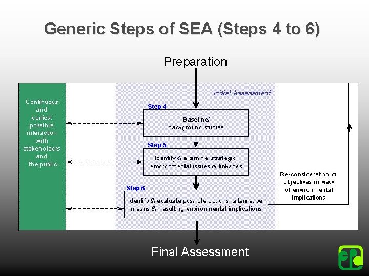 Generic Steps of SEA (Steps 4 to 6) Preparation Step 4 Step 5 Step