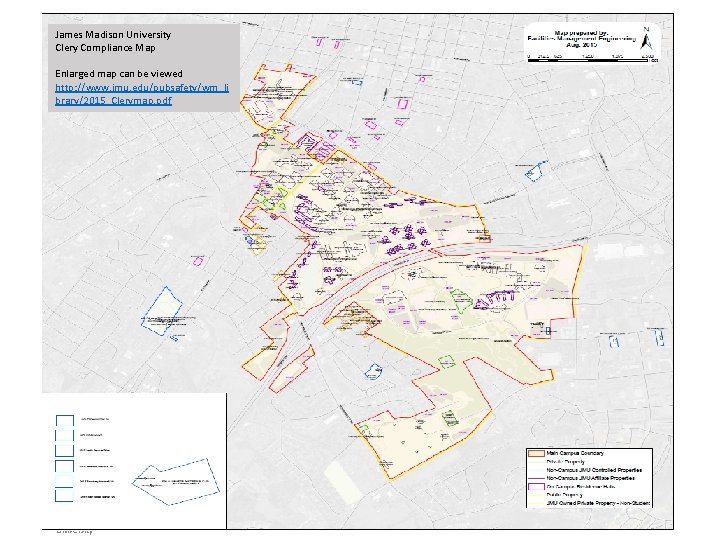 James Madison University Clery Compliance Map Enlarged map can be viewed http: //www. jmu.