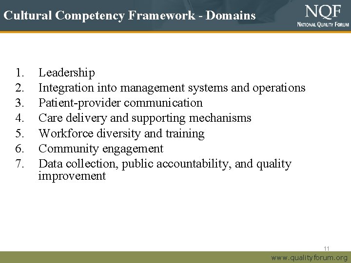 A Nationally Endorsed Framework for Measuring and Reporting