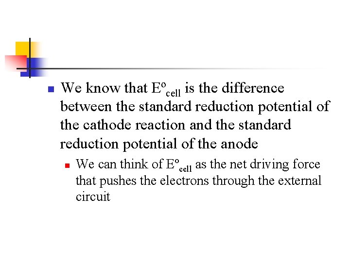 n We know that Eºcell is the difference between the standard reduction potential of