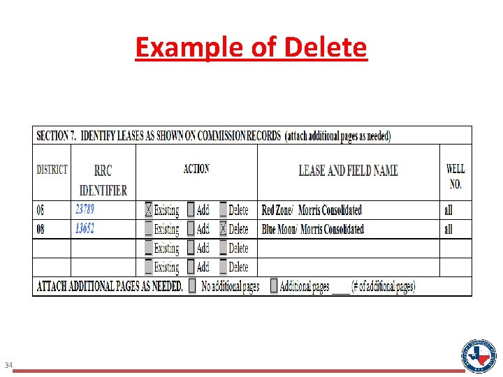 Example of Delete 34 Example of Delete 34