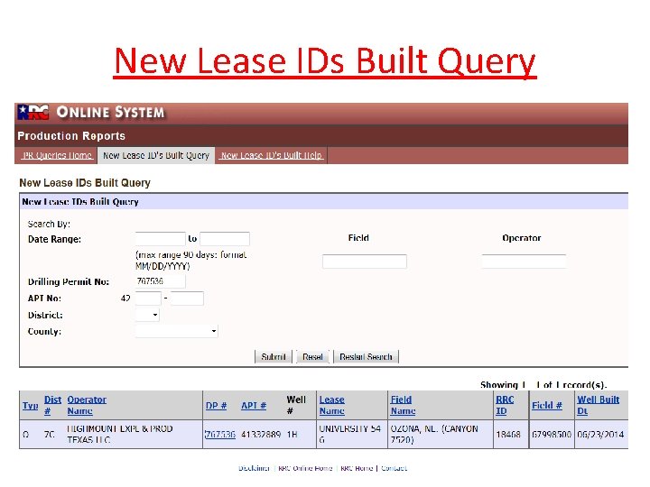 New Lease IDs Built Query New Lease IDs Built Query