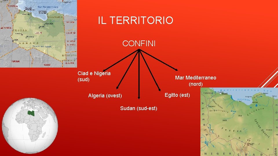 IL TERRITORIO CONFINI Ciad e Nigeria (sud) Mar Mediterraneo (nord) Algeria (ovest) Sudan (sud-est)