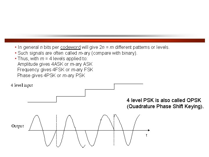  • In general n bits per codeword will give 2 n = m