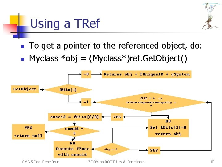 Using a TRef n n To get a pointer to the referenced object, do: