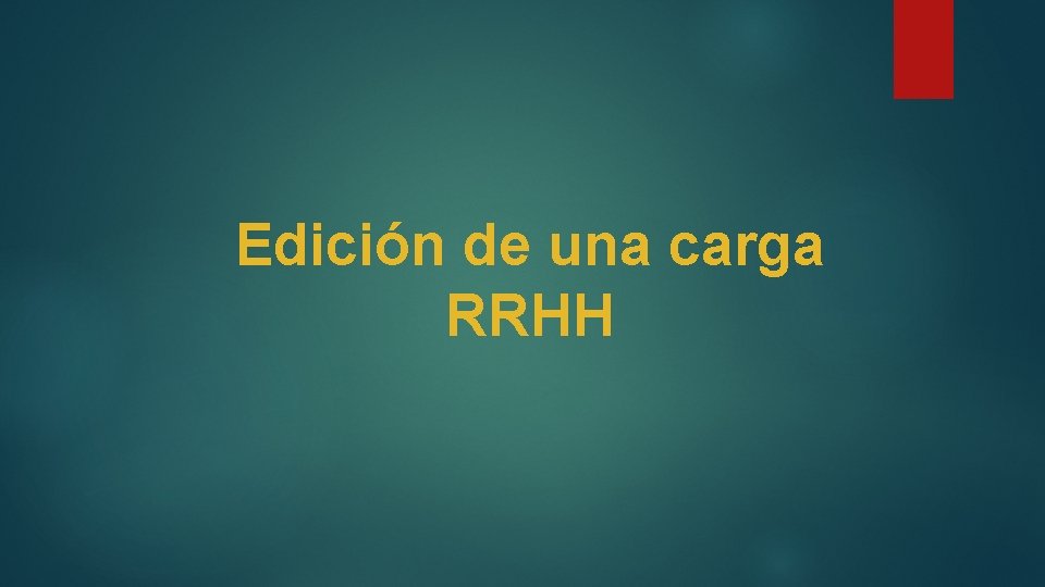 Edición de una carga RRHH 