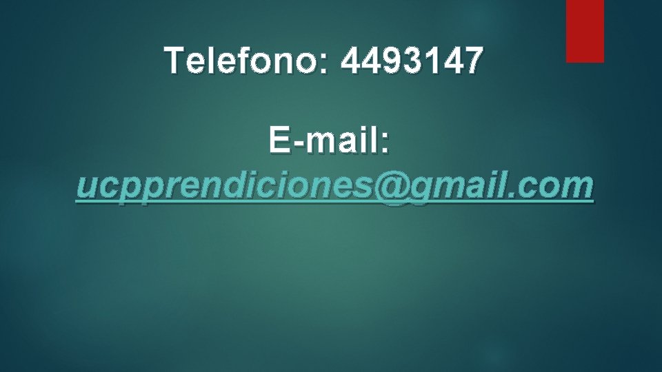 Telefono: 4493147 E-mail: ucpprendiciones@gmail. com 