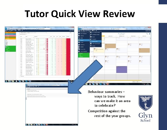 Tutor Quick View Review Behaviour summaries – ways to track. How can we make