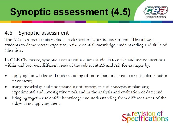 Synoptic assessment (4. 5) Synoptic assessment (4. 5)
