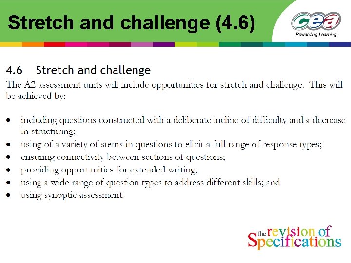 Stretch and challenge (4. 6) 