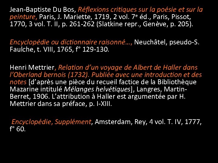 Jean-Baptiste Du Bos, Réflexions critiques sur la poésie et sur la peinture, Paris, J.