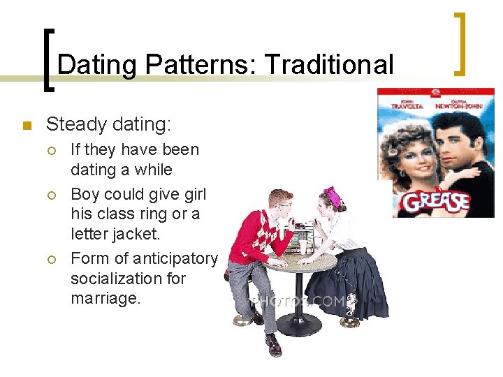 Dating Patterns: Traditional n Steady dating: ¡ ¡ ¡ If they have been dating Dating Patterns: Traditional n Steady dating: ¡ ¡ ¡ If they have been dating