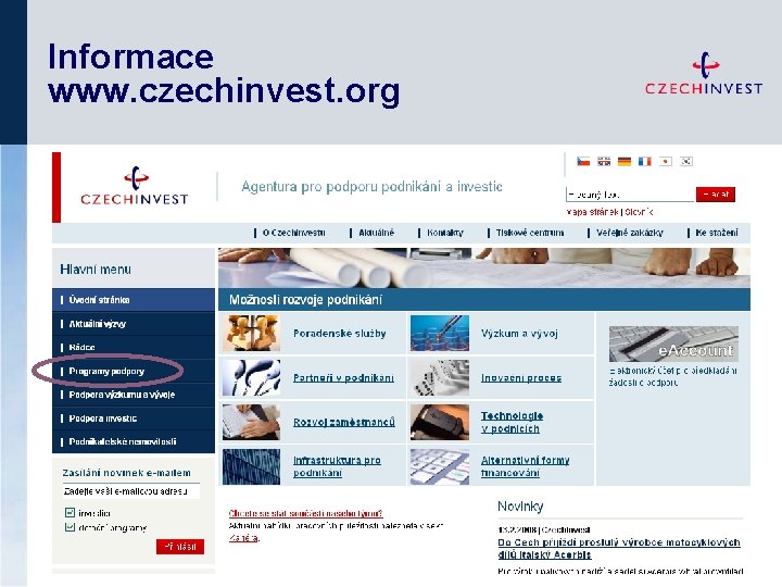 Informace www. czechinvest. org 
