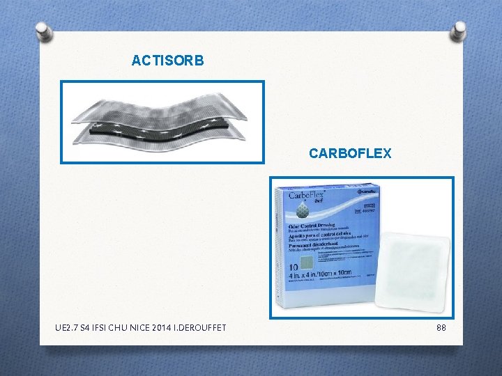 ACTISORB CARBOFLEX UE 2. 7 S 4 IFSI CHU NICE 2014 I. DEROUFFET 88 ACTISORB CARBOFLEX UE 2. 7 S 4 IFSI CHU NICE 2014 I. DEROUFFET 88