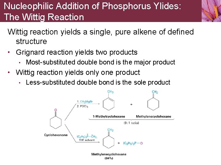 Nucleophilic Addition of Phosphorus Ylides: The Wittig Reaction Wittig reaction yields a single, pure