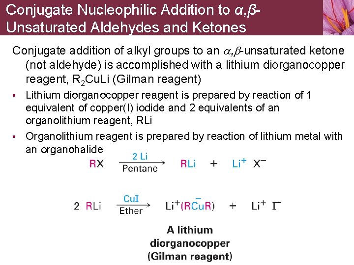 Conjugate Nucleophilic Addition to α, βUnsaturated Aldehydes and Ketones Conjugate addition of alkyl groups