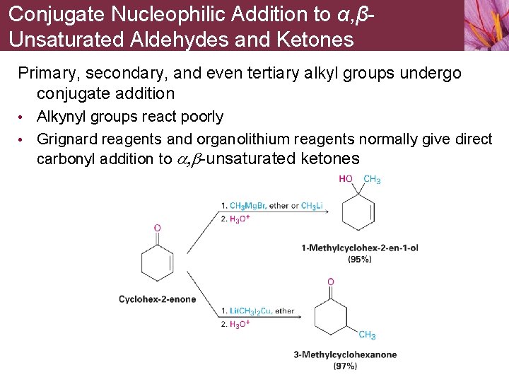 Conjugate Nucleophilic Addition to α, βUnsaturated Aldehydes and Ketones Primary, secondary, and even tertiary